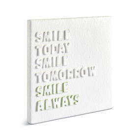 Smile Sculpted White Wall Art 10" by Emeline