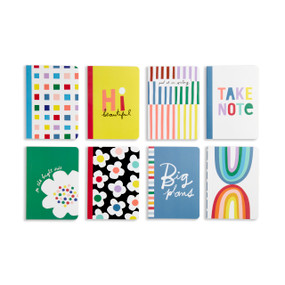 8 Assorted Multi Color Pocket Notebooks 3.5" x 5" by Ampersand Design Studio