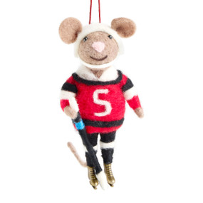 Hockey Player Mouse Ornament - 5in