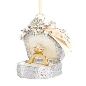 Sparkling Nutcracker Collection Happy Engagement Ring Glitter Ornament