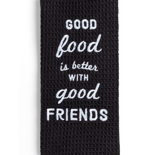 byDesign Serving Black & White Good Food & Friends Kitchen Boa 4" x 69" slide 