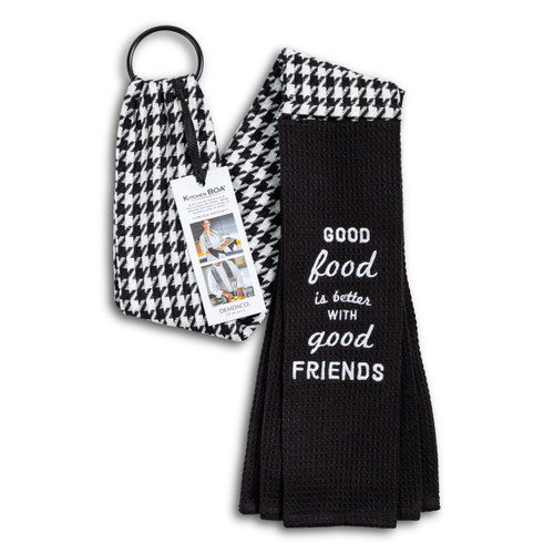 byDesign Serving Black & White Good Food & Friends Kitchen Boa 4" x 69" slide 