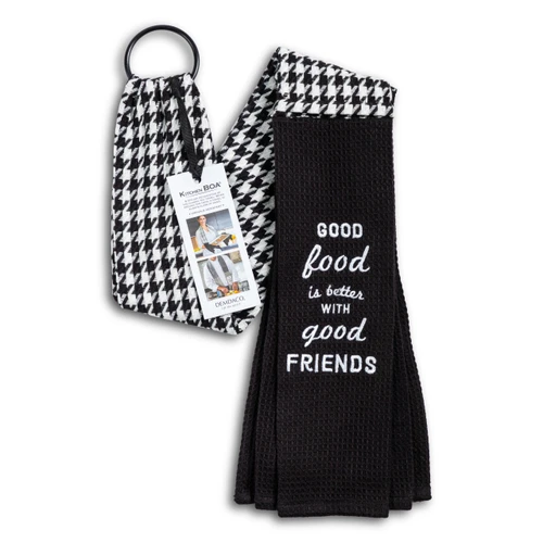 byDesign Serving Black & White Good Food & Friends Kitchen Boa 4" x 69" slide 