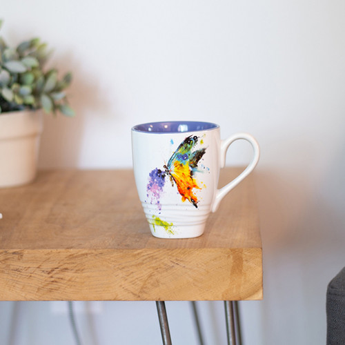 Dean Crouser Stoneware Watercolor Kaleidoscope Butterfly Mug 16oz slide 
