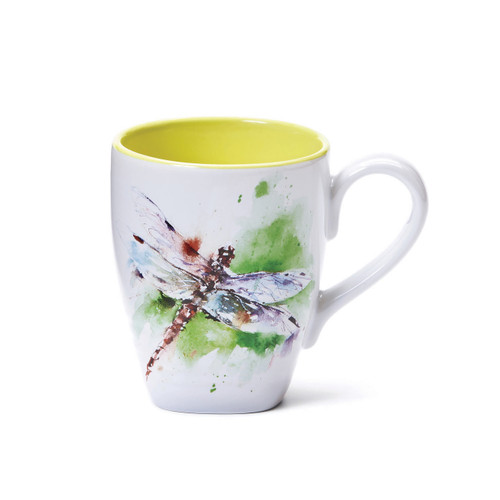 Dean Crouser Stoneware Watercolor Dragonfly Mug 16oz slide 