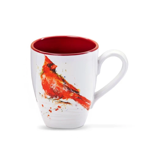 Dean Crouser Watercolor Red and White Cardinal Mug 16oz slide 