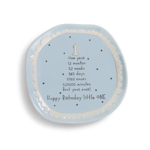 Blue Baby's 1st Birthday Cake Plate slide 