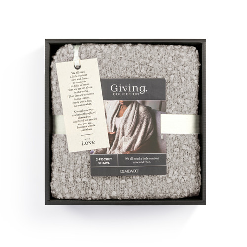 Giving Collection Light Taupe Giving Shawl With Pockets slide 