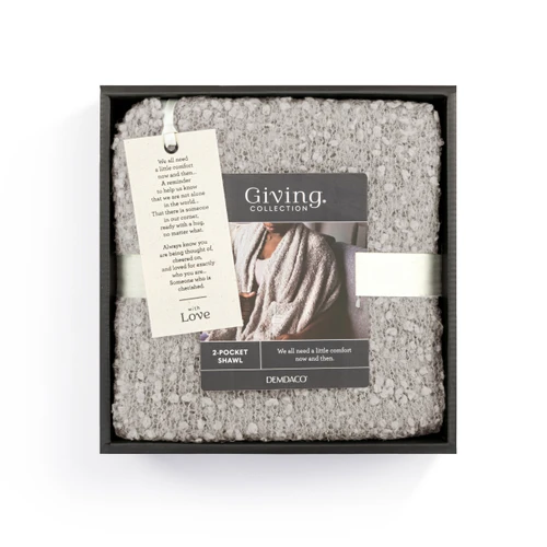 Giving Collection Light Taupe Giving Shawl With Pockets slide 