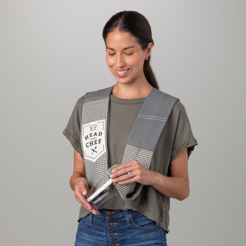 byDesign Serving Two-Toned Gray Head Chef Kitchen Boa 4" x 69" slide