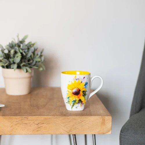 Dean Crouser Watercolor Yellow and White Sunflower Mug 16oz slide 