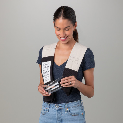 byDesign Serving Black & White Bless Family, Food, Love Kitchen Boa 4" x 69" slide 