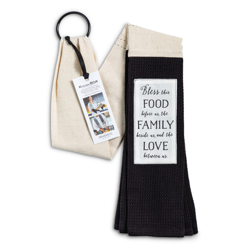 byDesign Serving Black & White Bless Family, Food, Love Kitchen Boa 4" x 69" slide 
