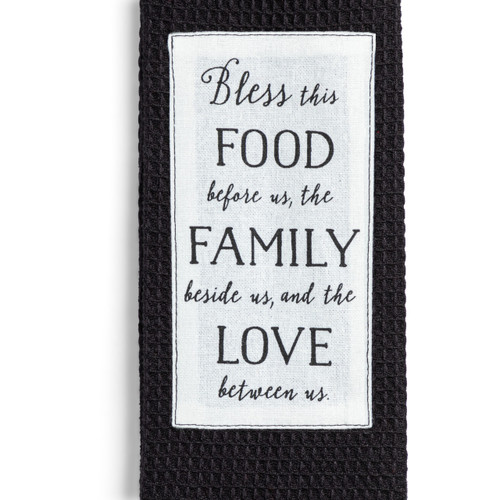 byDesign Serving Black & White Bless Family, Food, Love Kitchen Boa 4" x 69" slide 