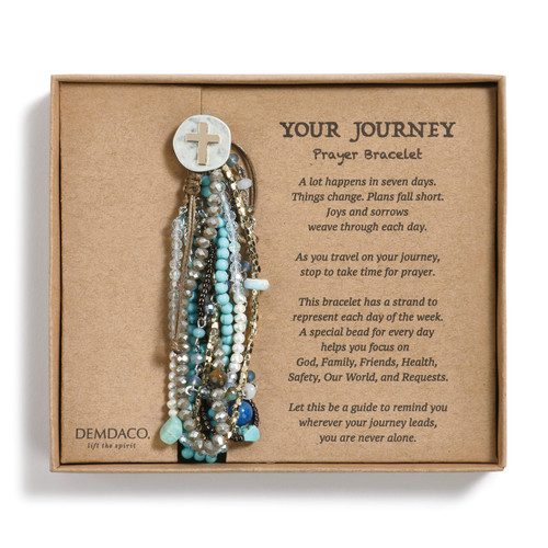 Your Journey Turquoise Adjustable Beaded Prayer Bracelet 7" slide 