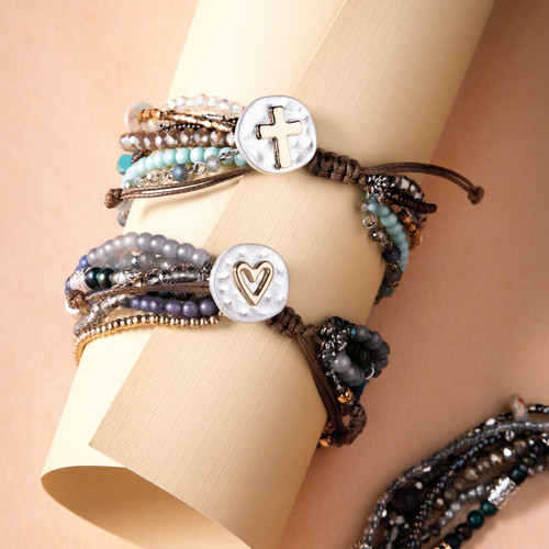 Your Journey Turquoise Adjustable Beaded Prayer Bracelet 7" slide 