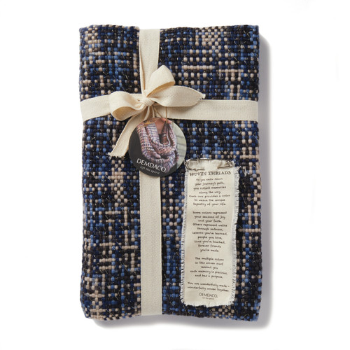 Blue Woven Threads Infinity Scarf slide 