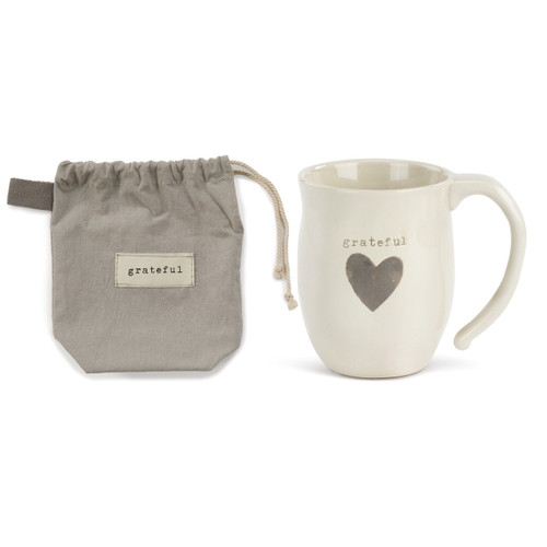 Warm Heart Ivory Stoneware Grateful Heart Mug 16oz slide 
