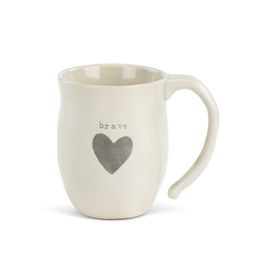 Warm Heart Ivory Stoneware Brave Heart Mug 16oz slide 
