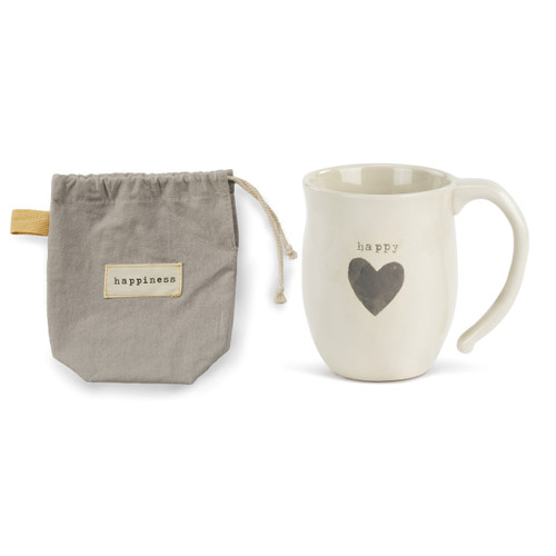 Warm Heart Ivory Stoneware Happy Heart Mug 16oz slide 