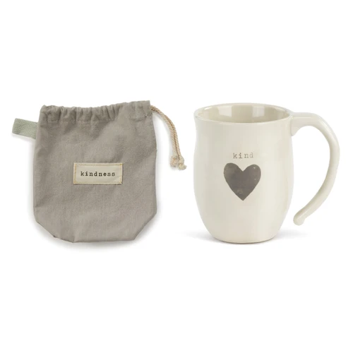 Warm Heart Ivory Stoneware Kind Heart Mug 16oz slide 