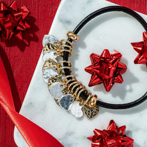 Giving Collection Loved Adjustable Heart Bracelet 7" slide 