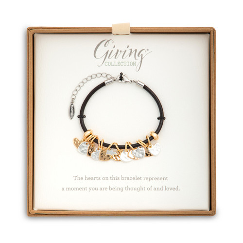 Giving Collection Loved Adjustable Heart Bracelet 7" slide 