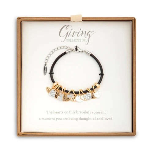 Giving Collection Loved Adjustable Heart Bracelet 7" slide 