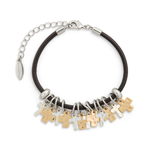 Giving Collection Adjustable Cross Charm Bracelet 7.5" slide 