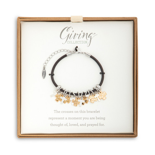 Giving Collection Adjustable Cross Charm Bracelet 7.5" slide 