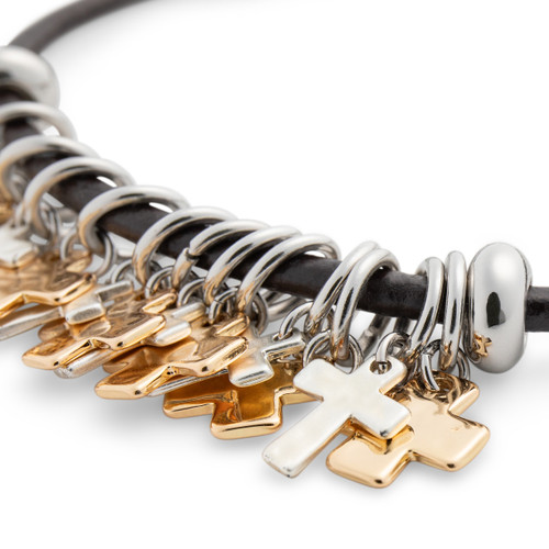 Giving Collection Adjustable Cross Charm Bracelet 7.5" slide 