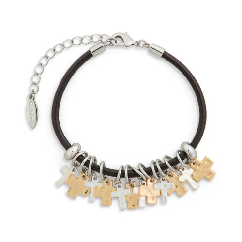 Giving Collection Adjustable Cross Charm Bracelet 7.5" slide 
