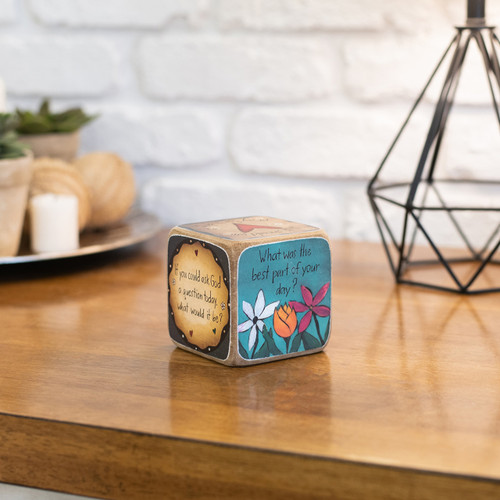 Table Talk Sweet Table Prayer Conversation Wood Dice 3" x 3" slide 