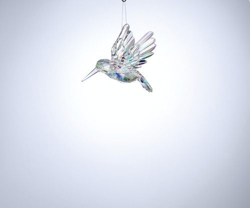 Sparkle and Joy Holiday Iridescent Hummingbird Ornament 3" slide 