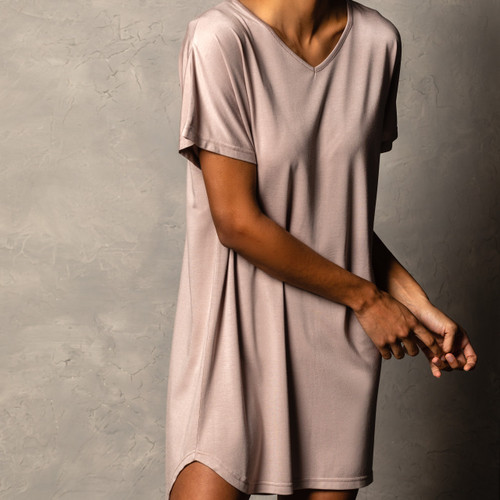 Comfort Apparel Blush Bamboo Long Lounge Shirt slide 