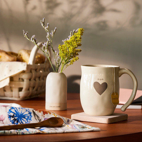 Warm Heart Ivory Stoneware Mom Heart Mug 16oz slide 