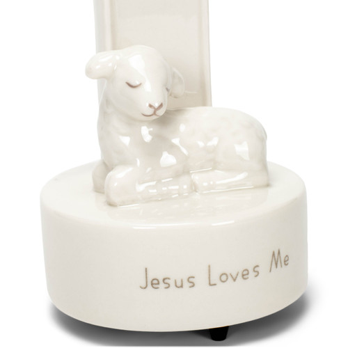 Jesus Loves Me Medallion Musical Cross slide 