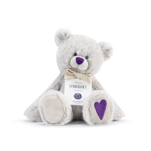 Birthstone Bears February Teddy Bear Stuffed Animal 3.5" x 8.5" slide 