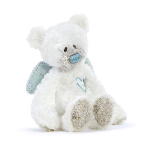 Blue Guardian Angel Bear Rattle Plush slide 