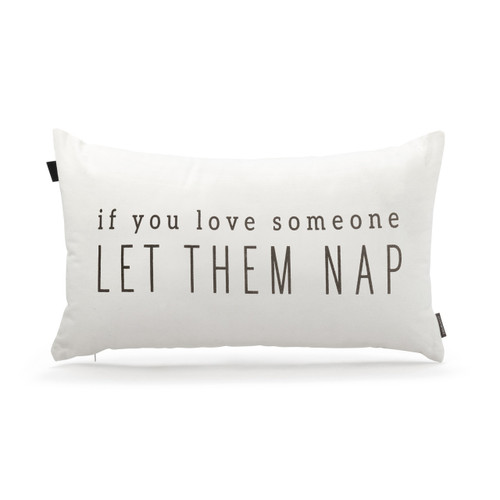 White If You Love Someone Let Them Nap Pillow 21" x 12" slide 