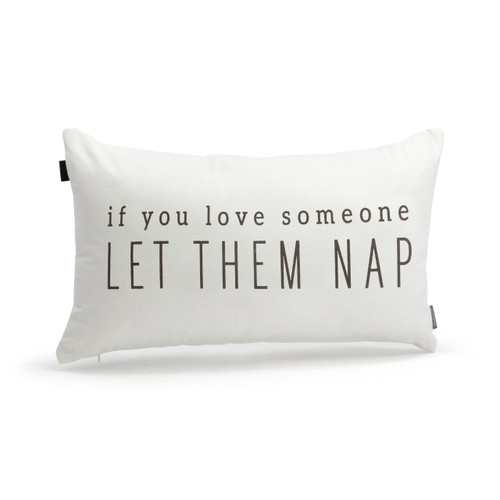 White If You Love Someone Let Them Nap Pillow 21" x 12" slide 