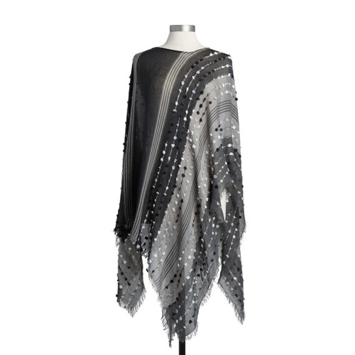 Textured Poncho - Black slide 
