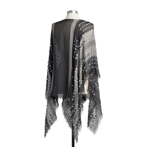 Textured Poncho - Black slide 