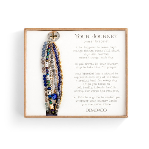 Your Journey Indigo Adjustable Beaded Prayer Bracelet 7" slide 