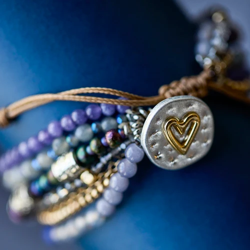 Your Journey Indigo Adjustable Beaded Love Bracelet 7" slide 