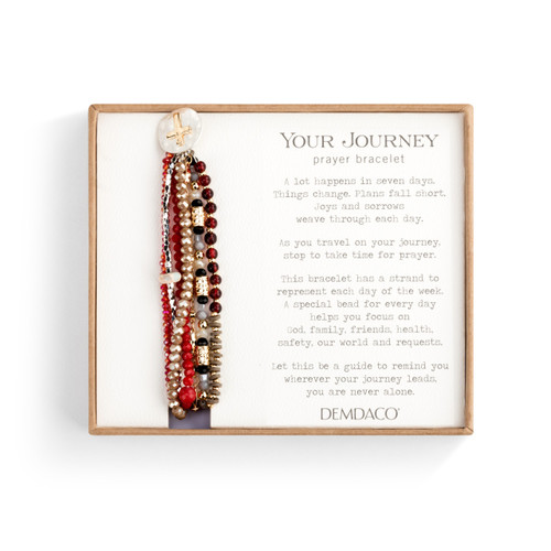 Your Journey Garnet Adjustable Beaded Prayer Bracelet 7" slide 