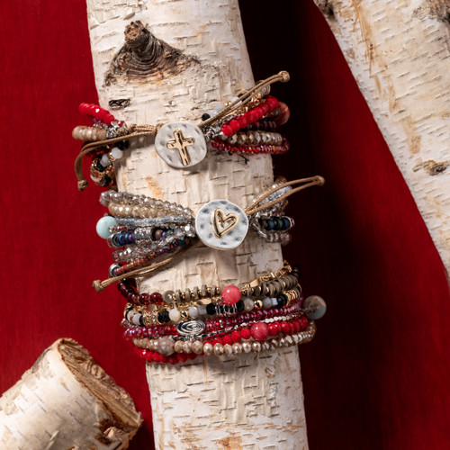 Your Journey Garnet Adjustable Beaded Prayer Bracelet 7" slide 