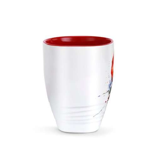 Cardinal and Holly Holiday Mug 16 oz.  Stoneware slide 