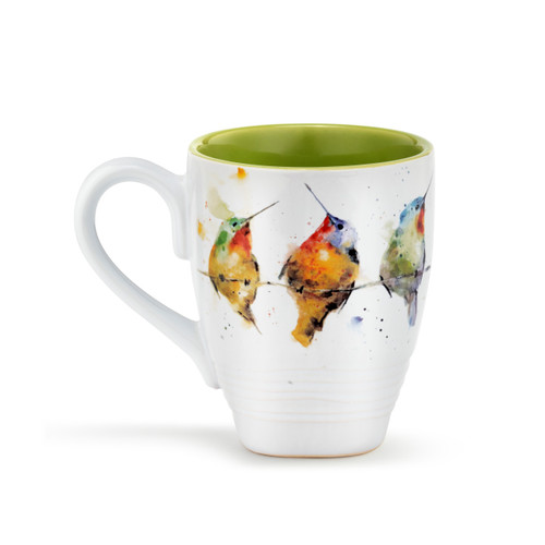 Dean Crouser Stoneware Watercolor Hummers on a Wire Mug 16oz slide 