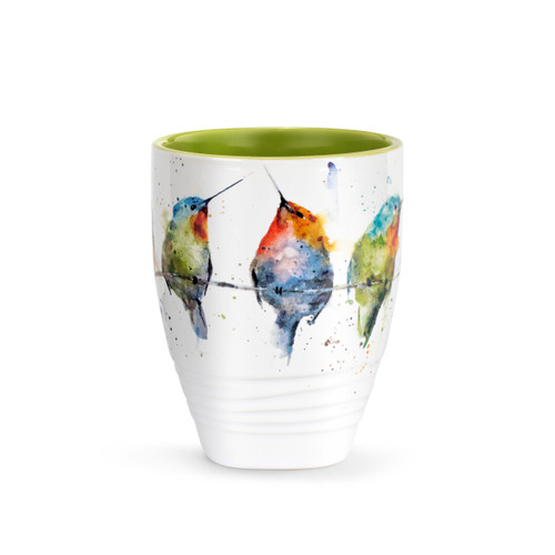 Dean Crouser Stoneware Watercolor Hummers on a Wire Mug 16oz slide 